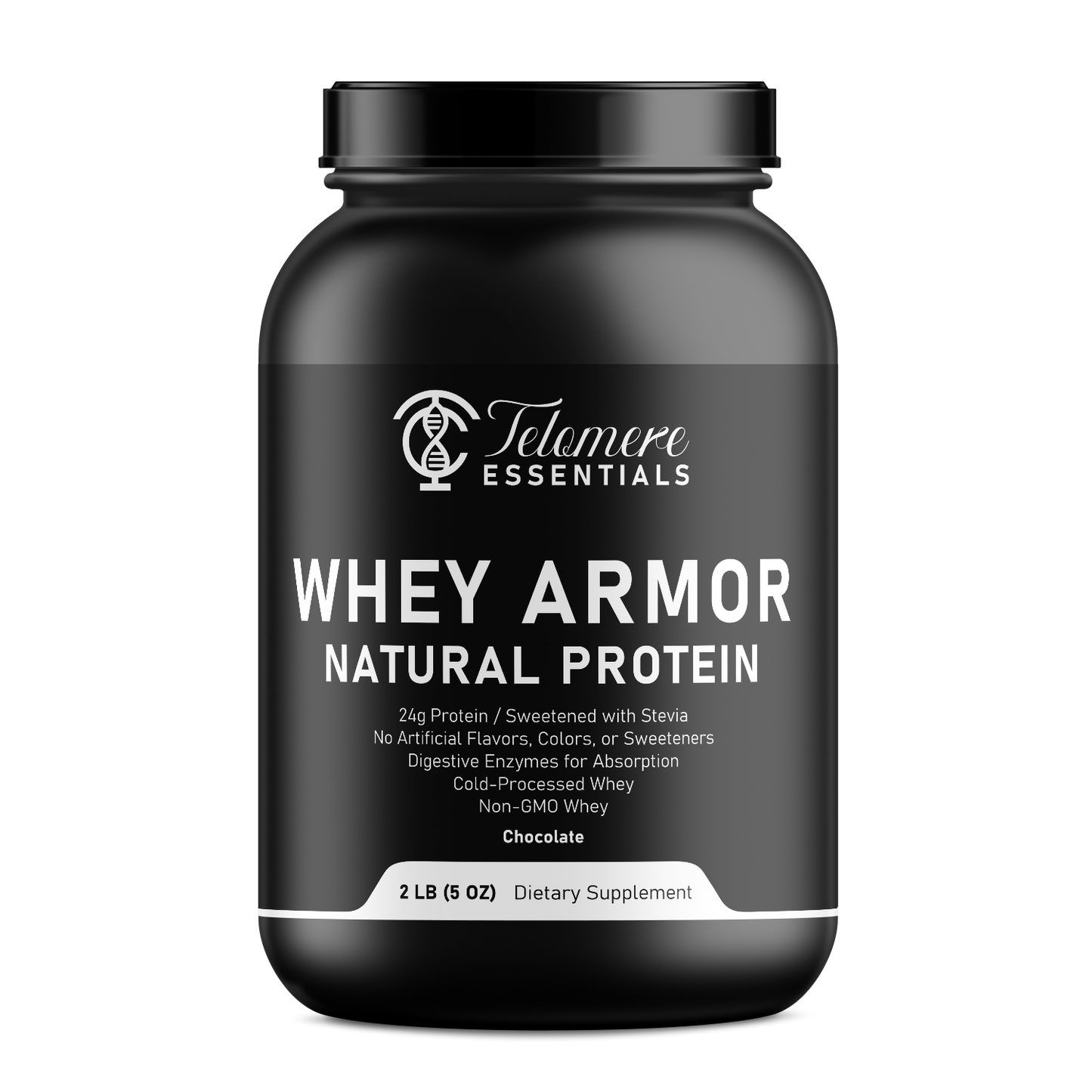 2lb Whey Armor Natural Protein Chocolate w/Stevia & Natural Flavor Non - GMO