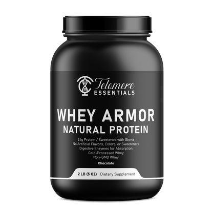 2lb Whey Armor Natural Protein Chocolate w/Stevia & Natural Flavor Non - GMO
