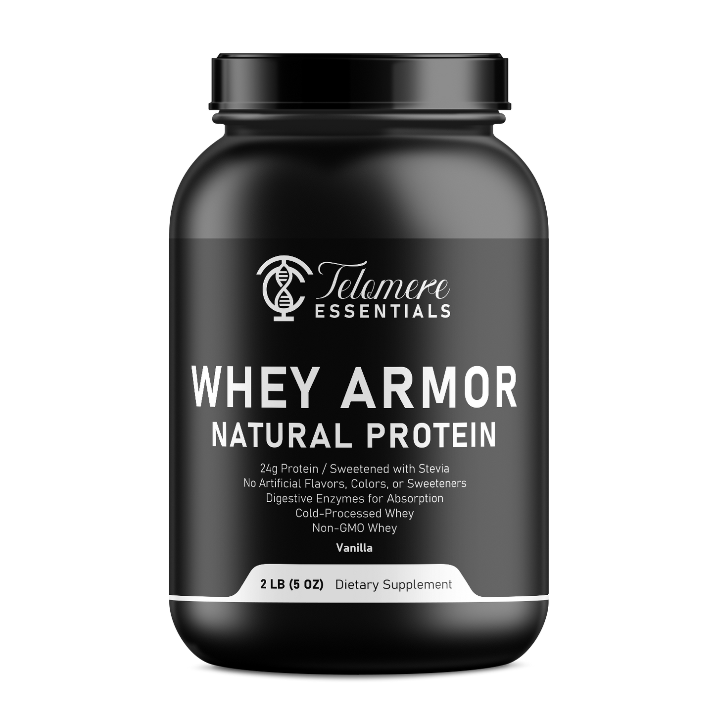 2lb Whey Armor Natural Protein Vanilla w/Stevia & Natural Flavor Non - GMO