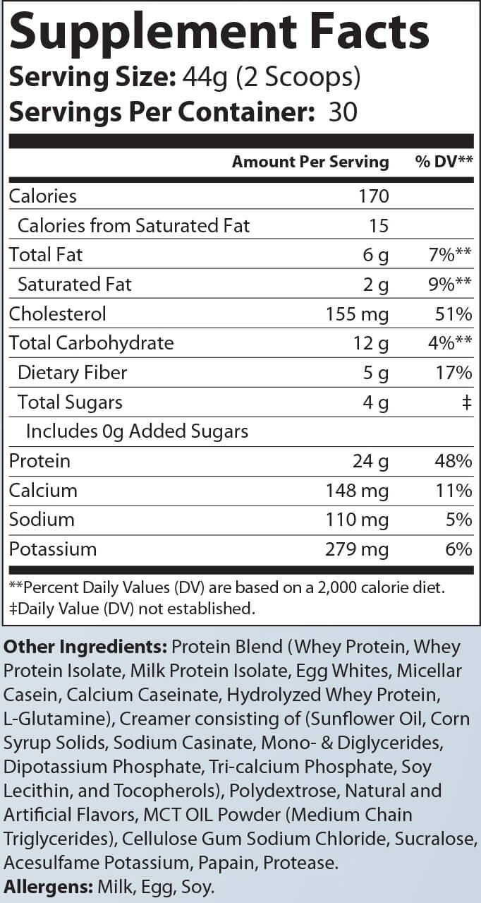 2.9lb Essential Meal Replacement Protein Vanilla Milkshake w/0% Added Sugar