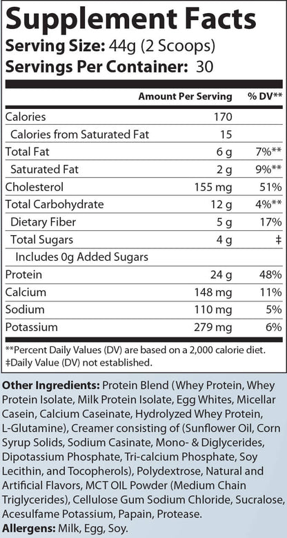 2.9lb Essential Meal Replacement Protein Vanilla Milkshake w/0% Added Sugar