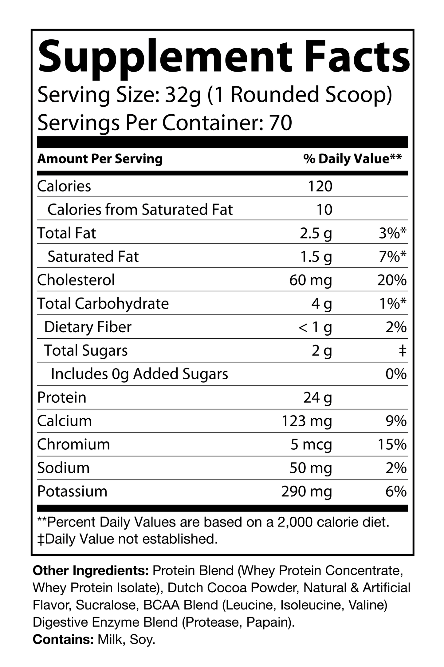 5lb Whey Protein Chocolate – 70 servings